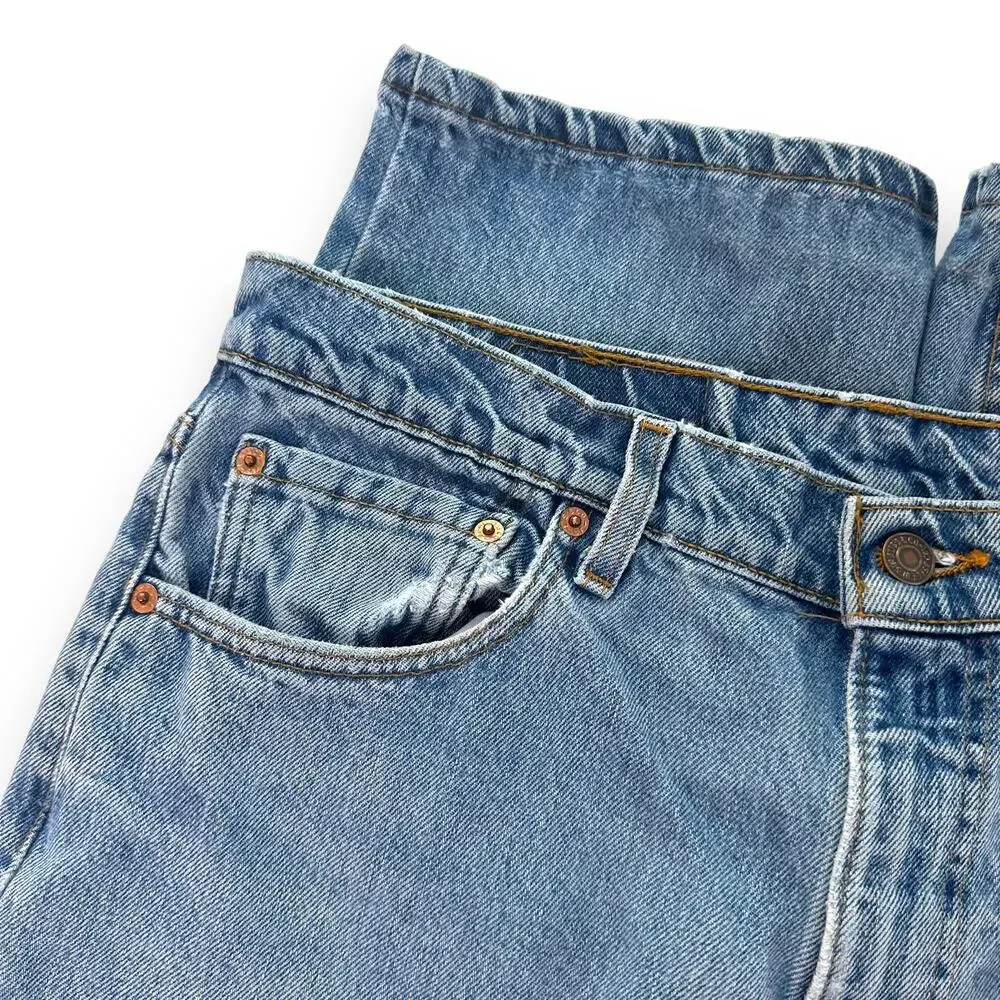 Vtg 90s Levis Jeans 550 Relaxed Fit Cotton Light Wash Blue Denim Mens W36 L34